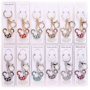 Dozen Multicolor Minnie Keychains